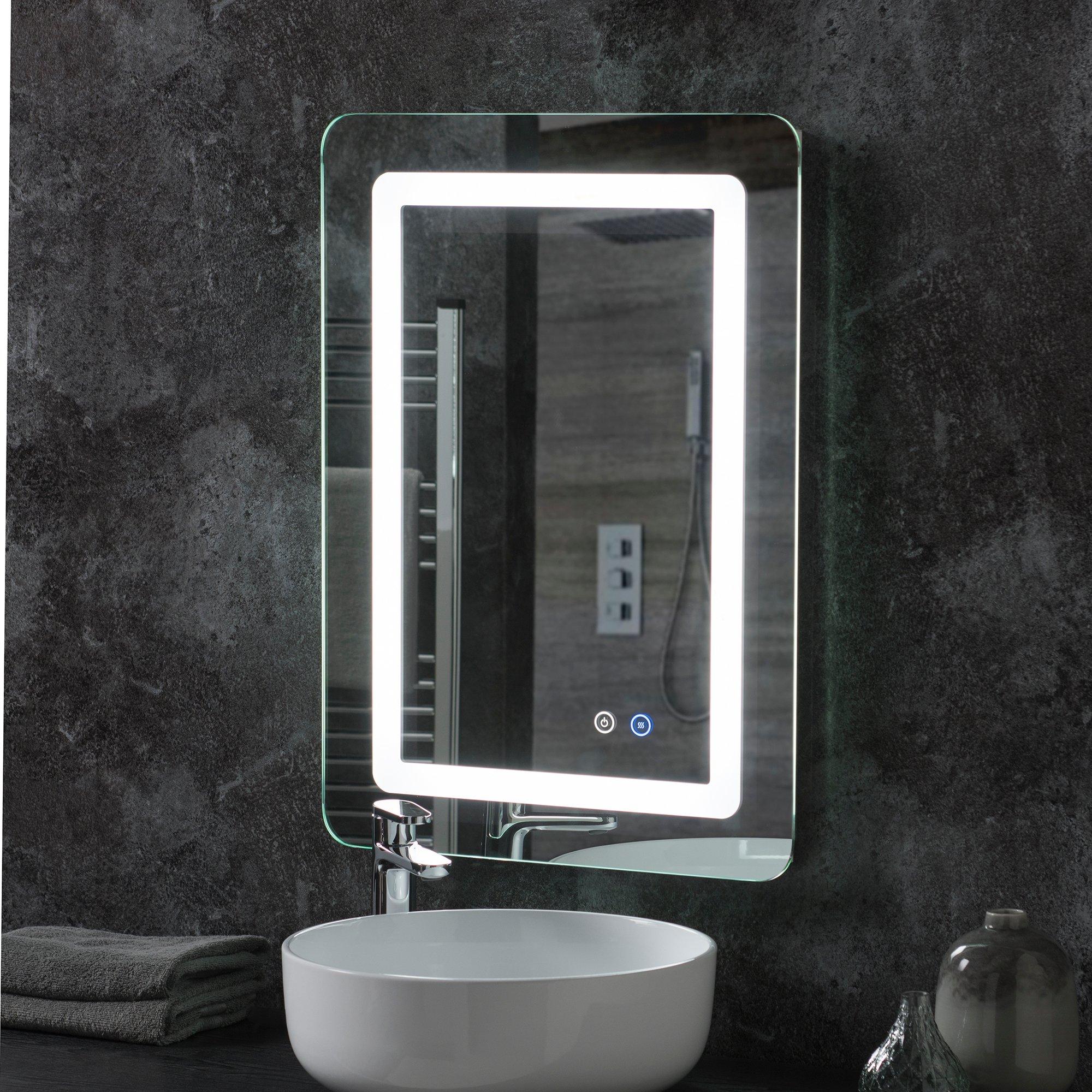 LED Bathroom mirror 50(w) x 70cm(h) Dimmable with Anti-fog